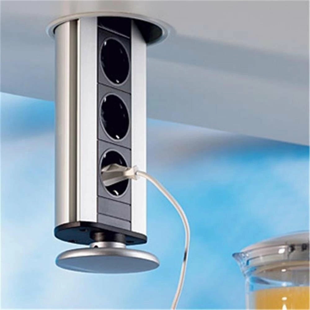 Schulte EVOline Port, Versenkbares Steckdosenelement, Mit 3 Schuko-Steckdosen, Deckel Edelstahl Massiv 7 Schulte EVOline Port, Versenkbares Steckdosenelement, Mit 3 Schuko-Steckdosen, Deckel Edelstahl Massiv – Bild 5