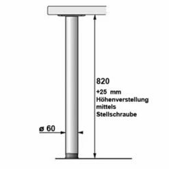 Stützfuß/Tischbein 820 Mm Hoch, D=60 Mm, Verchromt -SPUELENPROFI Verkäufe stuetzfuss tischbein 820 mm hoch d60 mm verchromt2