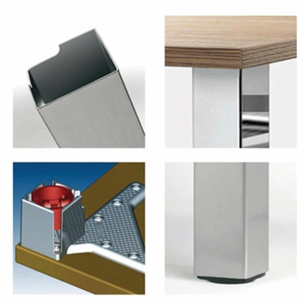 Stützfuß/Tischbein 870 Mm Hoch, 60x60 Mm, Edelstahl-Optik 4 Stützfuß/Tischbein 870 Mm Hoch, 60x60 Mm, Edelstahl-Optik – Bild 2