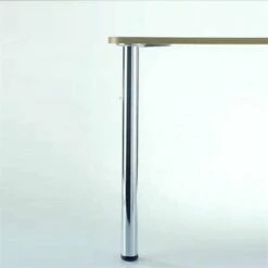 Stützfuß/Tischbein 870 Mm Hoch, D=80 Mm, Edelstahl-Optik