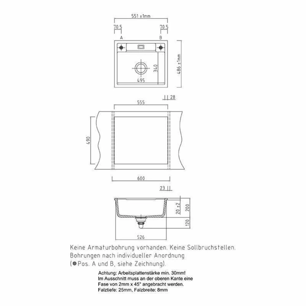 Systemceram Einbauspüle KeraDomo Bela 57 F Flächenbündig Einbaubar 5 Systemceram Einbauspüle KeraDomo Bela 57 F Flächenbündig Einbaubar – Bild 3