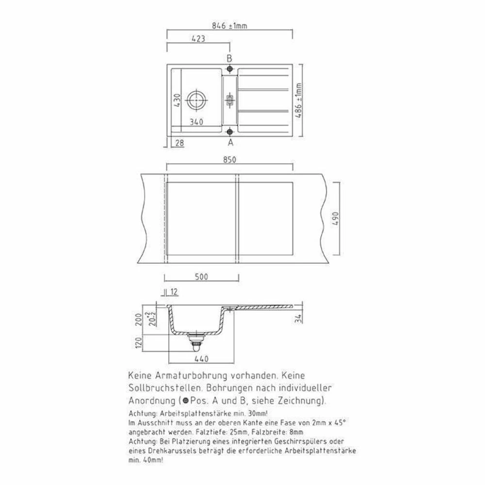 Systemceram Einbauspüle KeraDomo Genea 87 F Flächenbündig Einbaubar 5 Systemceram Einbauspüle KeraDomo Genea 87 F Flächenbündig Einbaubar – Bild 3