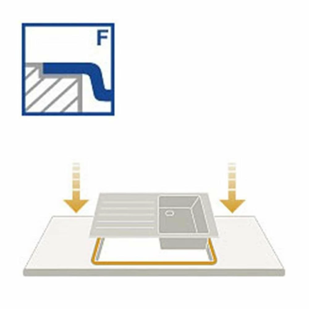 Systemceram Einbauspüle KeraDomo MERA 100 F Becken Rechts Flächenbündig 7 Systemceram Einbauspüle KeraDomo MERA 100 F Becken Rechts Flächenbündig – Bild 5