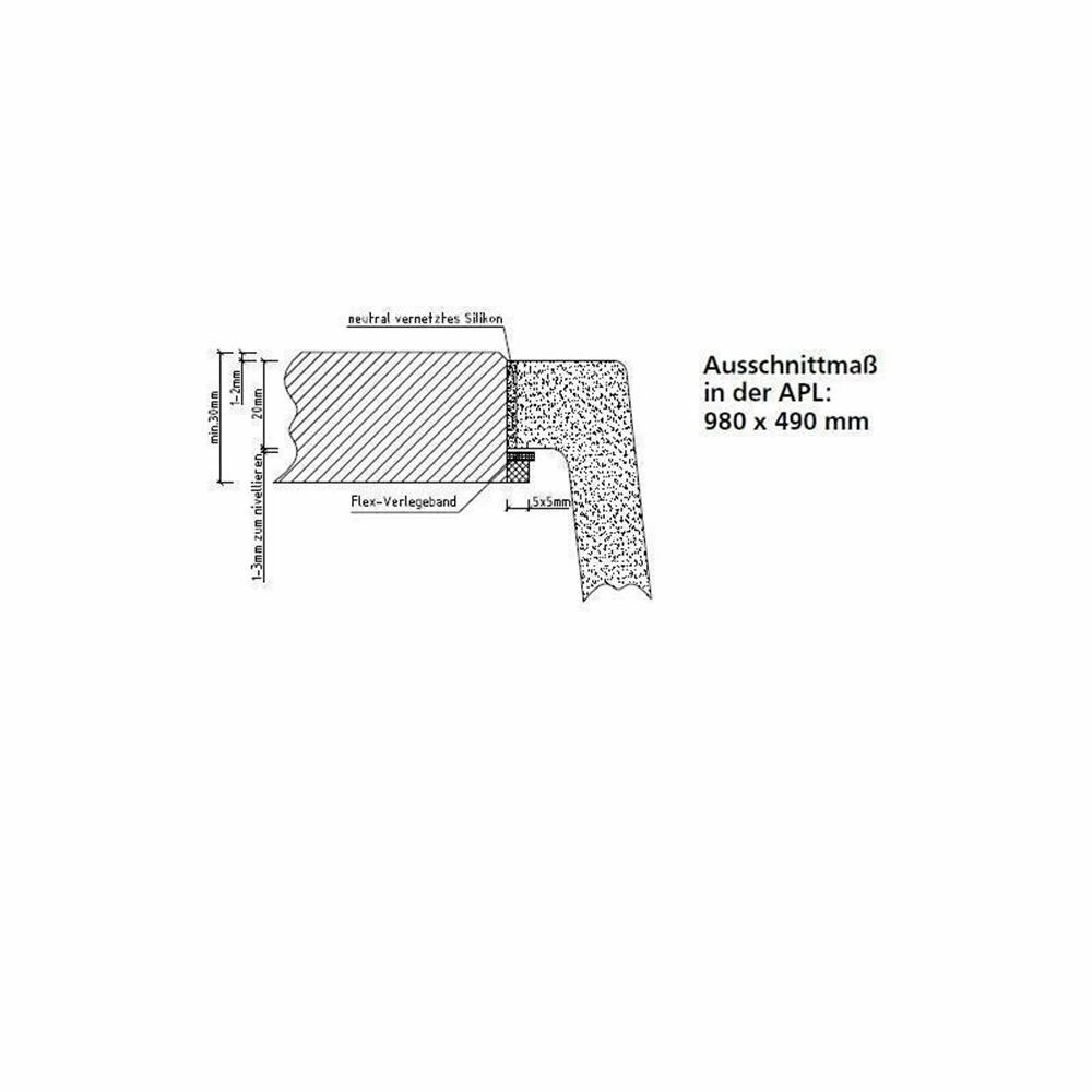 Systemceram Einbauspüle KeraDomo MERA 100 SL F Becken Links Flächenbündig 6 Systemceram Einbauspüle KeraDomo MERA 100 SL F Becken Links Flächenbündig – Bild 4