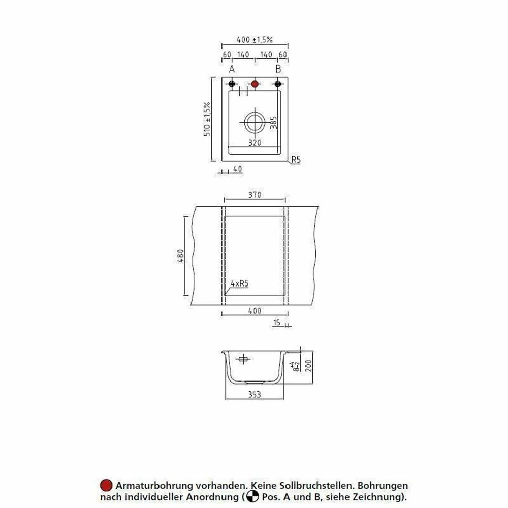 Systemceram Einbauspüle KeraDomo MERA 39 5 Systemceram Einbauspüle KeraDomo MERA 39 – Bild 3