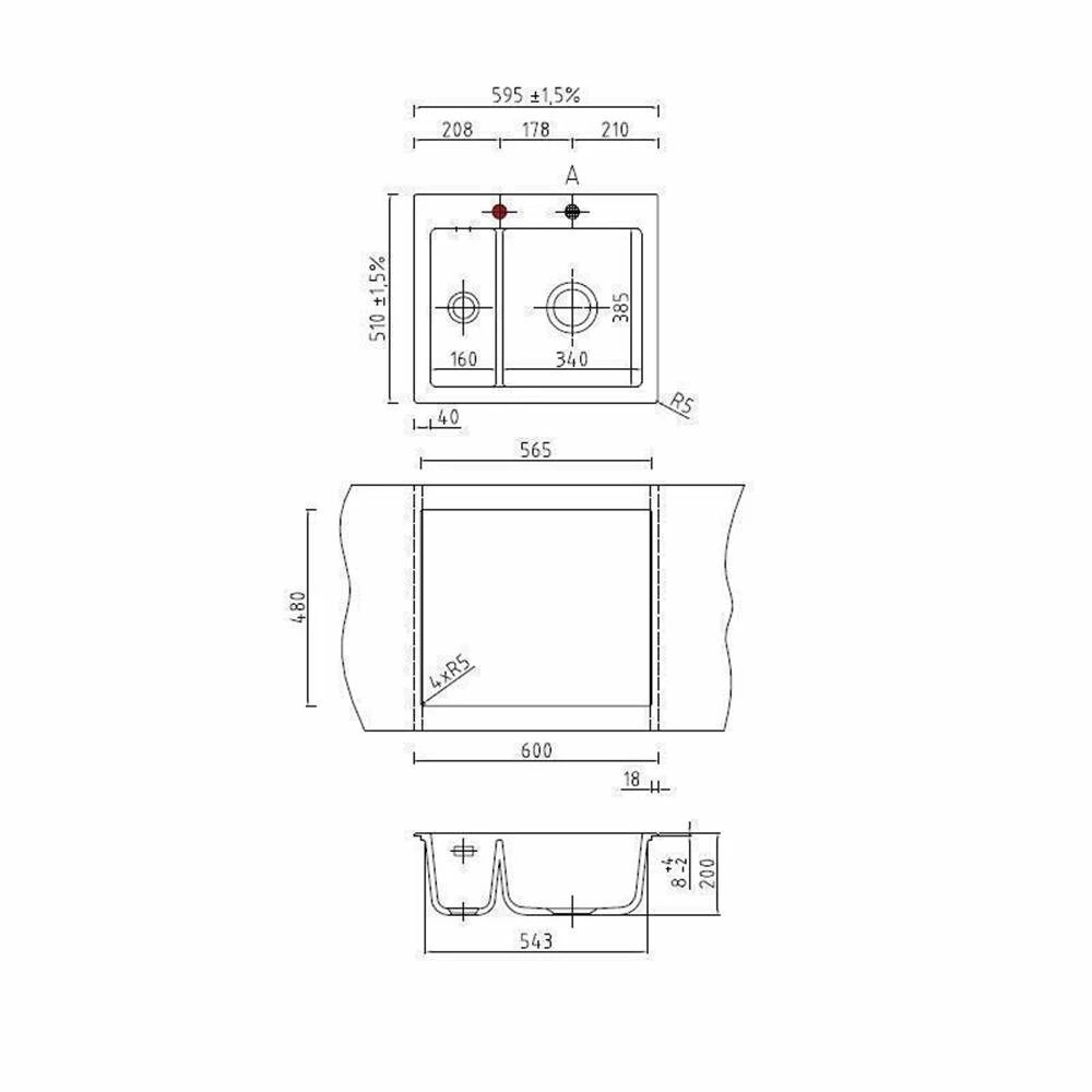 Systemceram Einbauspüle KeraDomo MERA 60 5 Systemceram Einbauspüle KeraDomo MERA 60 – Bild 3