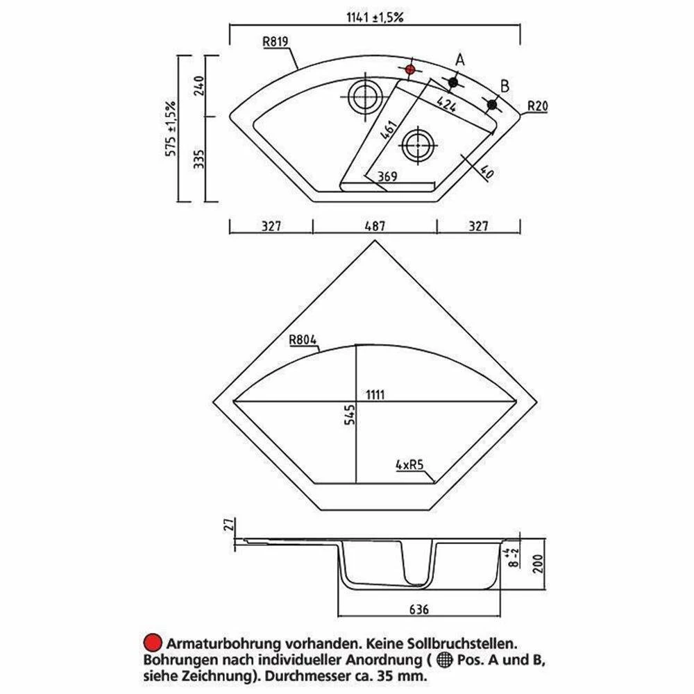 Systemceram Einbauspüle KeraDomo MERA ECK 4 Systemceram Einbauspüle KeraDomo MERA ECK – Bild 3
