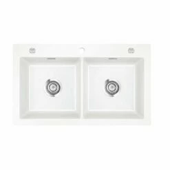 Systemceram Einbauspüle KeraDomo MERA TWIN F Flächenbündig Einbaubar