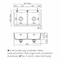 Systemceram Einbauspüle KeraDomo MERA TWIN F Flächenbündig Einbaubar -SPUELENPROFI Verkäufe systemceram einbauspuele keradomo mera twin f flaechenbuendig einbaubar3