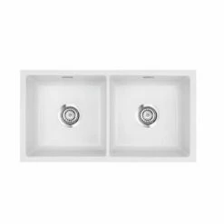 Systemceram Einbauspüle KeraDomo MERA TWIN F/o Flächenbündig Einbaubar