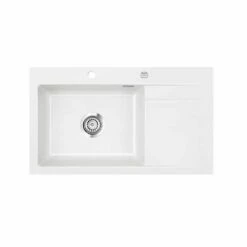 Systemceram Einbauspüle KeraDomo STEMA 86 SL F Becken Links Flächenbündig