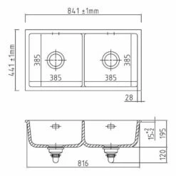 Systemceram Unterbauspüle KeraDomo MERA TWIN U/g (mit Geschliffener Oberseite) 8 Systemceram Unterbauspüle KeraDomo MERA TWIN U/g (mit Geschliffener Oberseite) -SPUELENPROFI Verkäufe systemceram unterbauspuele keradomo mera twin u g mit geschliffener oberseite3