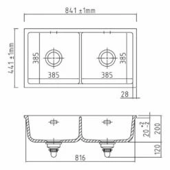 Systemceram Unterbauspüle KeraDomo MERA TWIN U 8 Systemceram Unterbauspüle KeraDomo MERA TWIN U -SPUELENPROFI Verkäufe systemceram unterbauspuele keradomo mera twin u3