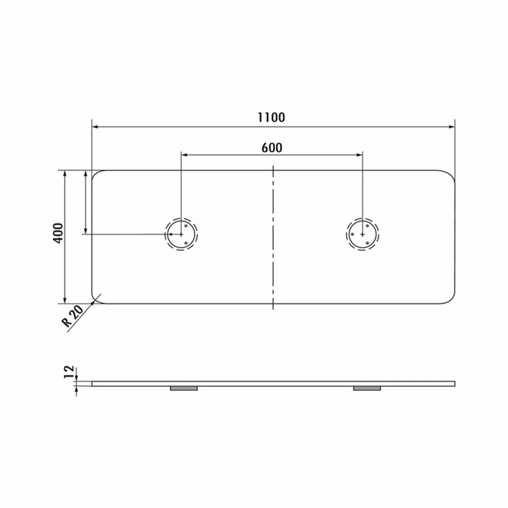 Thekenplatte, Konsole, Glas Satiniert 4 Thekenplatte, Konsole, Glas Satiniert – Bild 2