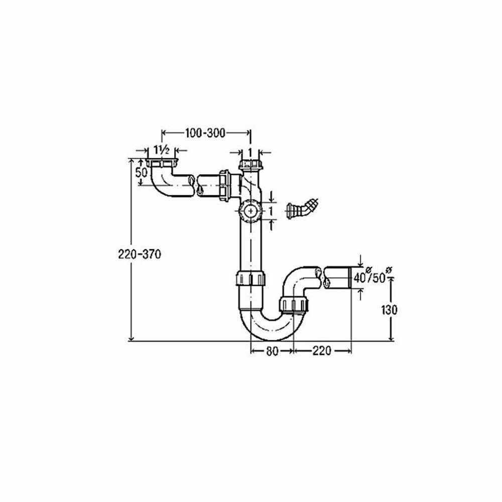 Viega Raumspar-Siphon / Geruchverschuss 1 1/2", Mit 1 Geräteanschluss 4 Viega Raumspar-Siphon / Geruchverschuss 1 1/2", Mit 1 Geräteanschluss – Bild 2