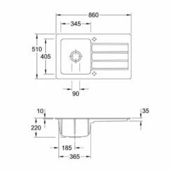 Villeroy & Boch Einbauspüle Architectura 50 -SPUELENPROFI Verkäufe villeroy boch einbauspuele architectura 503