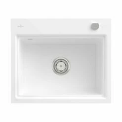 Villeroy & Boch Einbauspüle Flächenbündig Subway Style 60 S Flat Mit Abtropfgitter In Aluminium Gebürstet