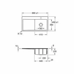 Villeroy & Boch Einbauspüle Subway Style 50 Flat (flächenbündig Einbaubar) Becken Rechts -SPUELENPROFI Verkäufe villeroy boch einbauspuele subway style 50 flat flaechenbuendig einbaubar becken rechts3