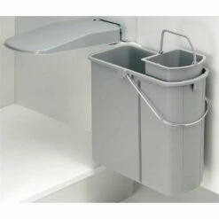 WESCO 700451-85 Einbau Abfallsammler DT, 14 + 5 Liter, Alugrau