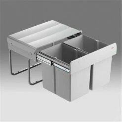 WESCO 757411-85 Einbau Abfallsammler Double-Shorty 2-fach, Alugrau
