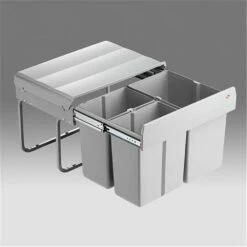 WESCO 757451-85 Einbau Abfallsammler Trio-Shorty 3-fach, Alugrau