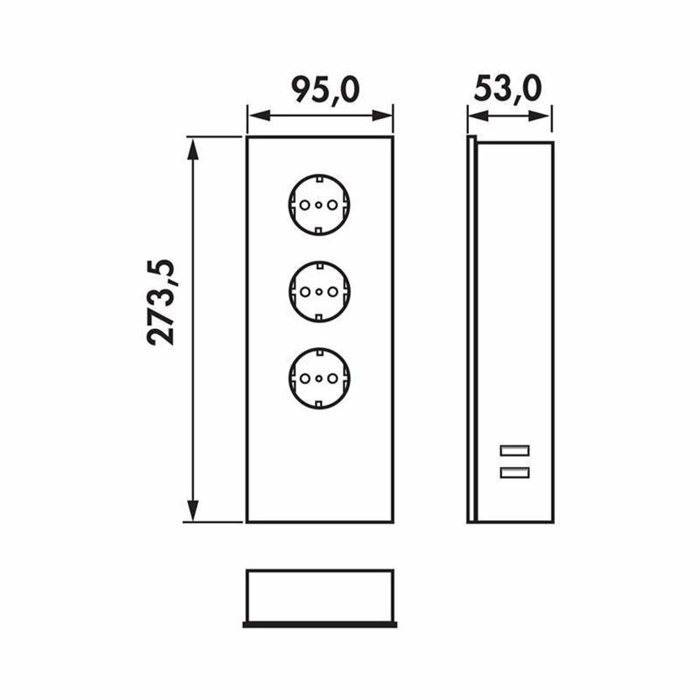WIPO Mira Glas-USB, Aufbausteckdosenelement 4 WIPO Mira Glas-USB, Aufbausteckdosenelement – Bild 2