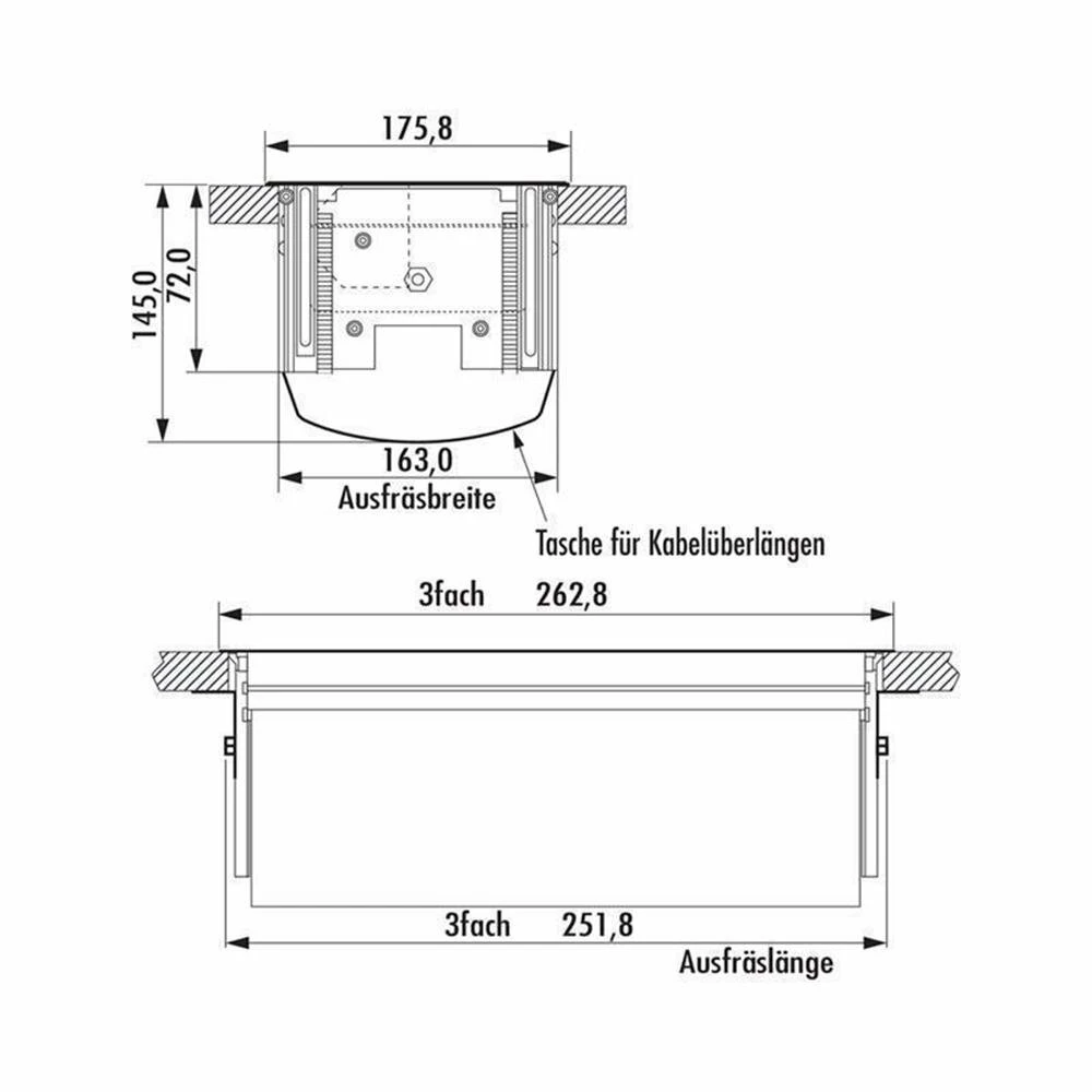 WIPO PowerFit K, Einbausteckdosenelement, 3-fach 6 WIPO PowerFit K, Einbausteckdosenelement, 3-fach – Bild 4